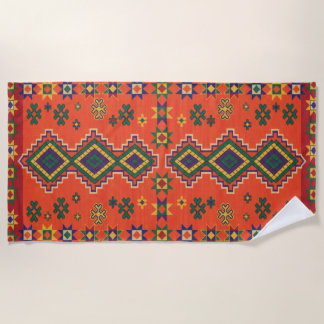 Moroccan Harmony in Orange Beach Towel