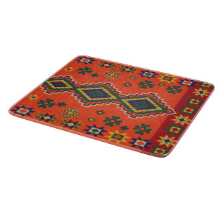 Moroccan Harmony in Orange Cutting Board