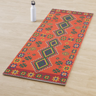 Moroccan Harmony in Orange Yoga Mat