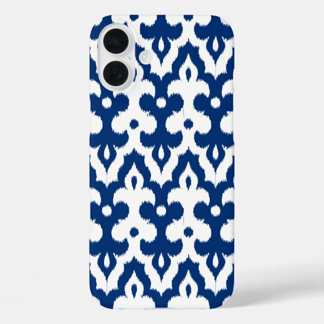 Moroccan Ikat Damask Pattern, Cobalt Blue & White Case-Mate iPhone Case (Back)