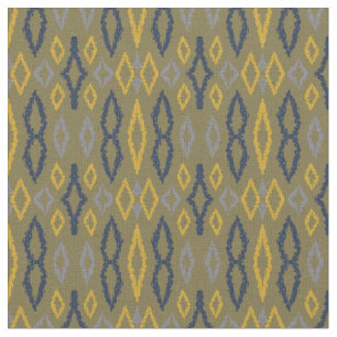 Moroccan Ikat Green Yellow Pattern Fabric