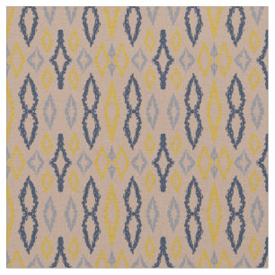 Moroccan Ikat Pastel Yellow Blue Pattern  Fabric