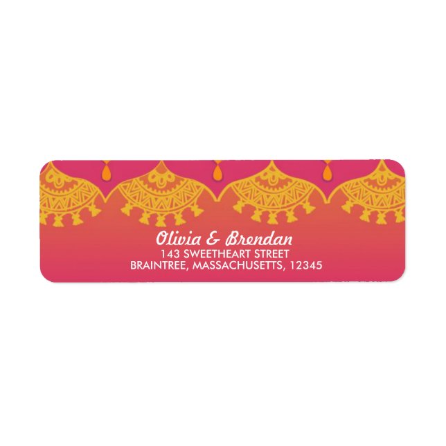 Moroccan - Indian Inspiration Return Address Label (Front)