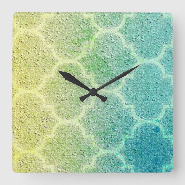 Moroccan Inspired Colourful Pattern Wall Clock (Front)