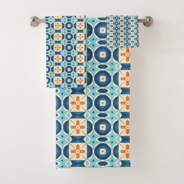 Moroccan-inspired pattern bath towel set (Insitu)