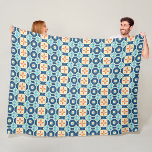 Moroccan-inspired pattern fleece blanket