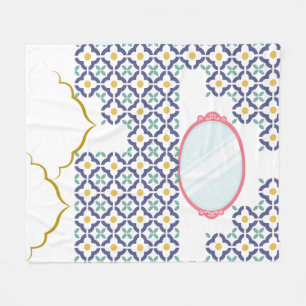  Moroccan Islamic Tile Pattern Cosy Fleece Blanket