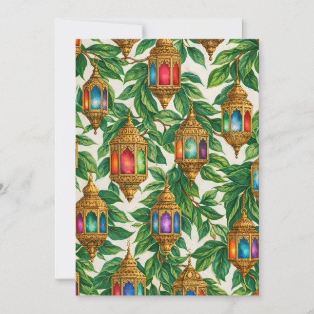 Moroccan Lantern Botanical Invitation (Front)