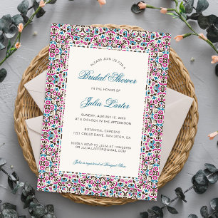 Moroccan Lattice Geometric Mandala Bridal Shower Invitation