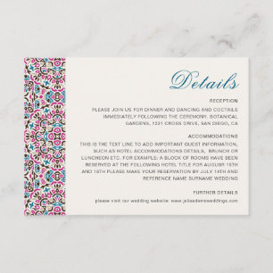 Moroccan Lattice Geometric Mandala Wedding Enclosure Card