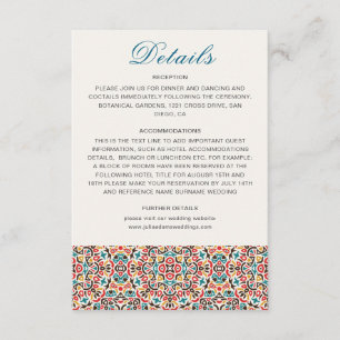Moroccan Lattice Geometric Mandala Wedding Enclosure Card