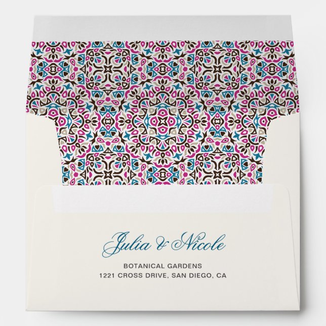 Moroccan Lattice Geometric Mandala Wedding Envelope (Back (Bottom))