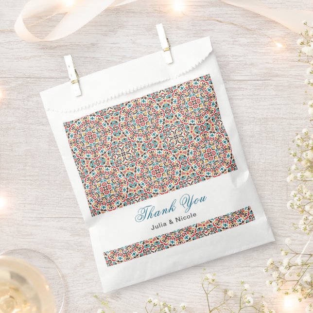  Moroccan Lattice Geometric Mandala Wedding Favour Bag (Clipped)