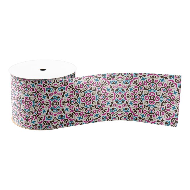  Moroccan Lattice Geometric Mandala Wedding Grosgrain Ribbon (Spool)