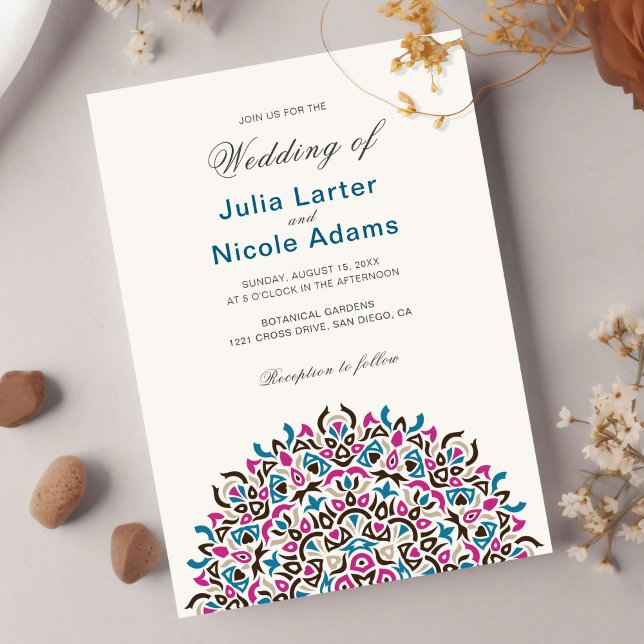 Moroccan Lattice Geometric Mandala Wedding Invitation (Creator Uploaded)