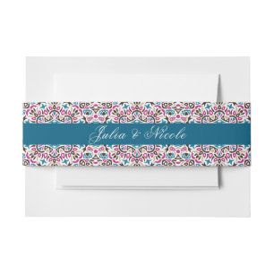 Moroccan Lattice Geometric Mandala Wedding Invitation Belly Band