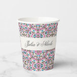Moroccan Lattice Geometric Mandala Wedding Paper Cups<br><div class="desc">Beautiful Invitation to celebrate Special occasions and festivals comes with digital and E-invitation as per your request. We would love to replicate our designs to make multiple products like rsvp cards, labels envelopes, and more. Customisation is available for ready to print on request at info@shamaurcreatif@gmail.com. Look Forward to hearing from...</div>