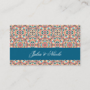 Moroccan Lattice Geometric Mandala Wedding Place Card