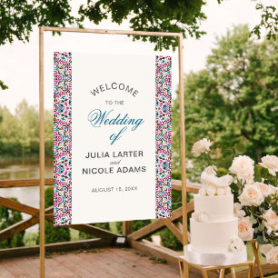 Moroccan Lattice Geometric Mandala Wedding Poster