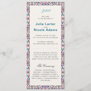 Moroccan Lattice Geometric Mandala Wedding Program