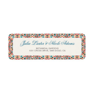 Moroccan Lattice Geometric Mandala Wedding Return Address Label