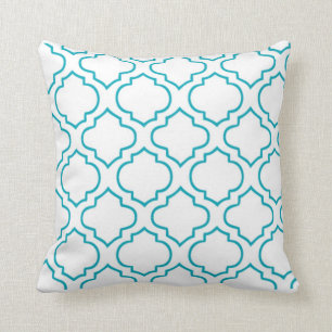 Moroccan Lattice Pillow - Turquoise