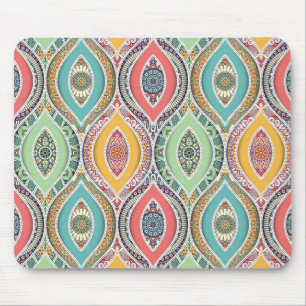 Moroccan mandala colourful ethnic mouse pad