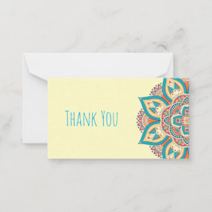 Moroccan mandala colourful ethnic pattern card