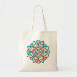 Moroccan mandala ethnic art tote bag