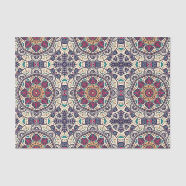Moroccan Mandala Tile Adjustable Pattern Decoupage Tissue Paper (Front)
