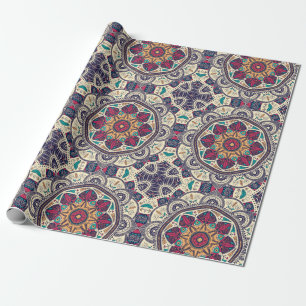 Moroccan Mandala Tile Adjustable Pattern  Wrapping Paper
