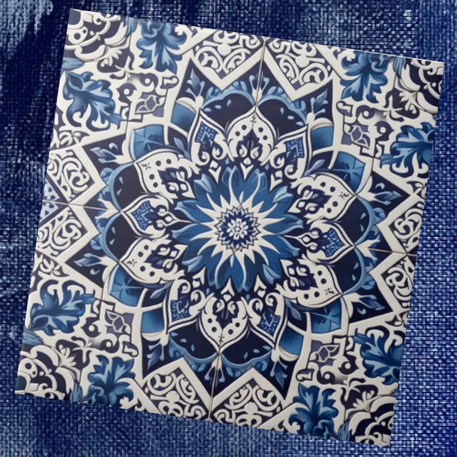 Moroccan Mediterranean Blue & White Tile Pattern (Creator Uploaded)