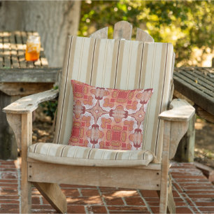 Moroccan Mediterranean Boho Tile Art Pattern Cushion