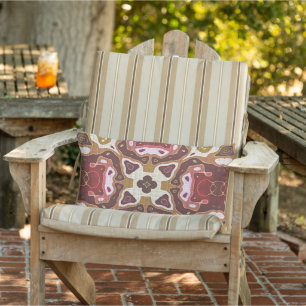 Moroccan Mediterranean Boho Tile Art Pattern Lumbar Cushion