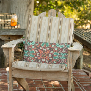 Moroccan Mediterranean Boho Tile Art Pattern Lumbar Cushion