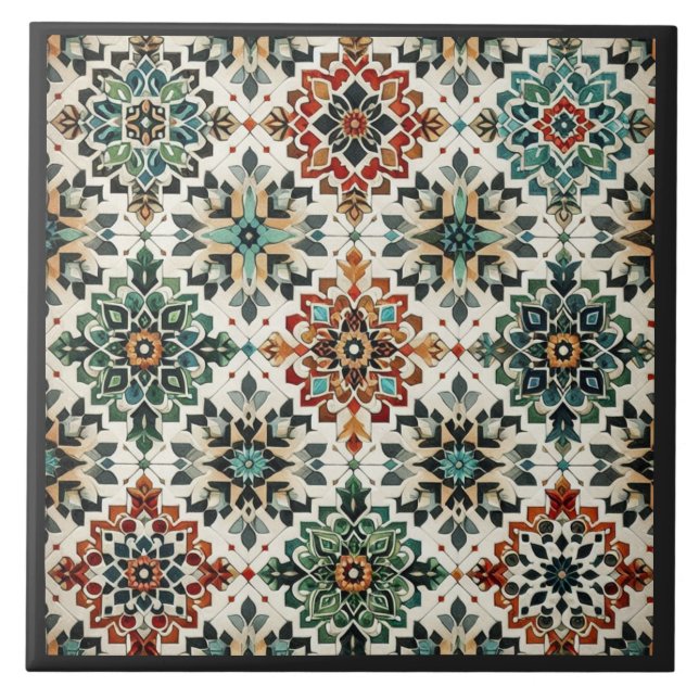 Moroccan Melody  Ceramic Tile (Front)