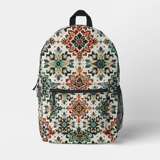 Moroccan Melody  Printed Backpack (Front)