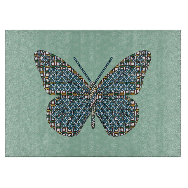 Moroccan Monarch Glass Cutting Board (Front)