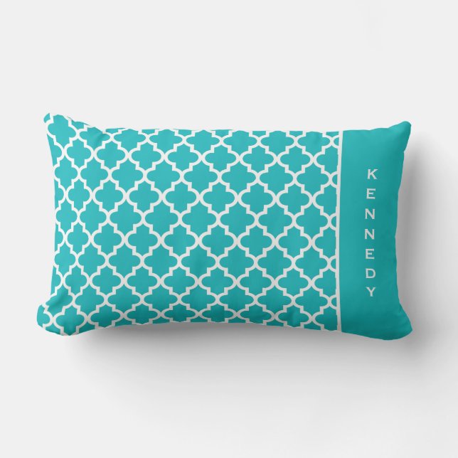 Moroccan Monogram Pillow | Turquoise (Front)