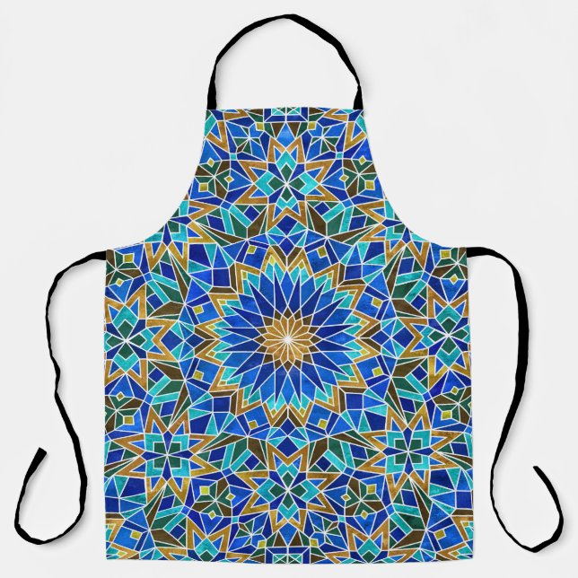 Moroccan Mosaic: Arabic Seamless Design Apron (Front)