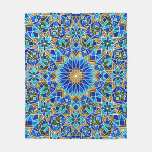 Moroccan Mosaic: Arabic Seamless Design Fleece Blanket