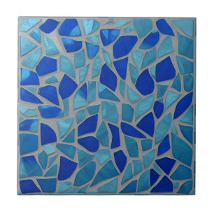 Moroccan mosaic blue navy aquamarine turquoise ceramic tile