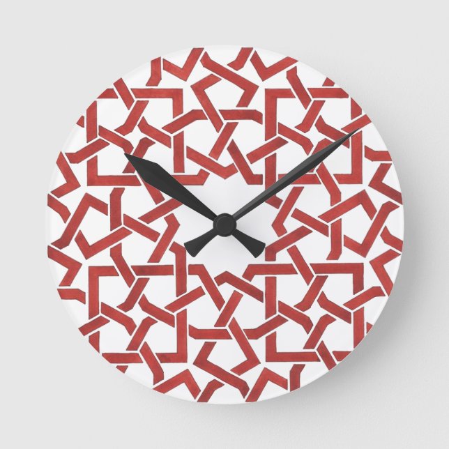 Moroccan Mosaic Clock Red MAMLUK (Front)