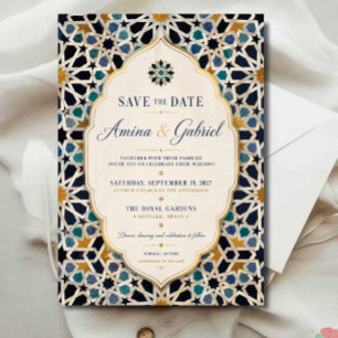 Moroccan Mosaic Elegant Mediterranean Acrylic Invitations