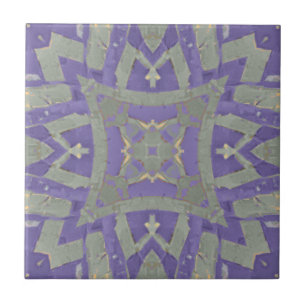 Moroccan mosaic geometric green olive purple plum ceramic tile