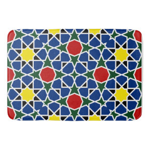 Moroccan Mosaic Geometric Pattern design tile Bath Mat