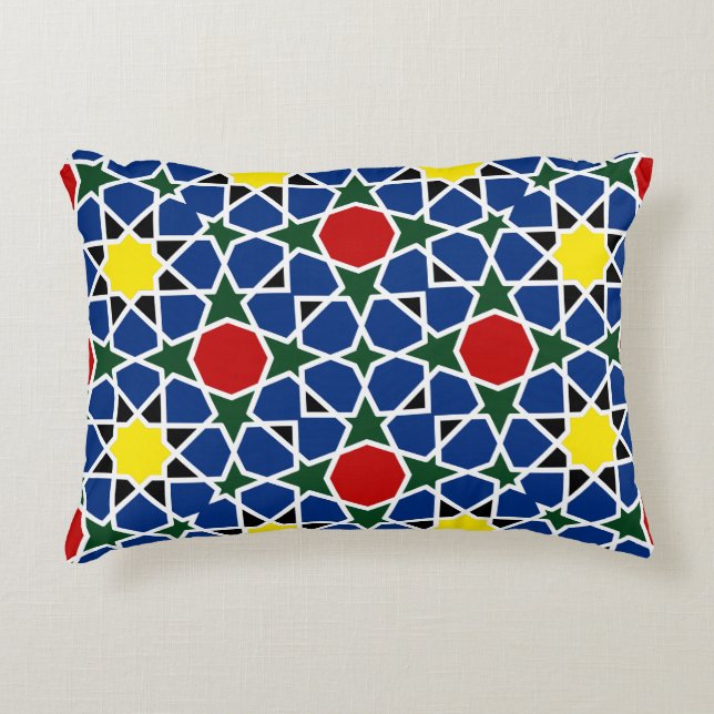  Moroccan Mosaic Geometric Pattern design tile Decorative Cushion (Front)