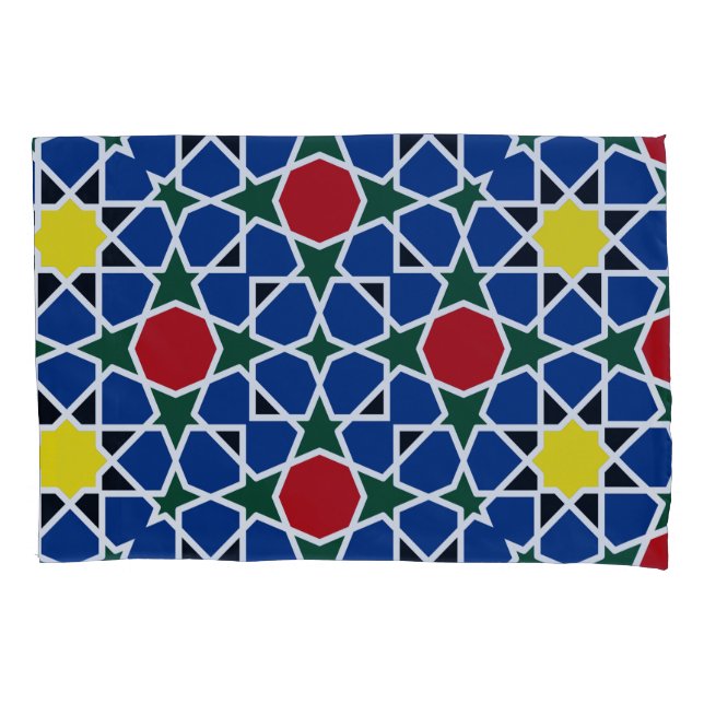  Moroccan Mosaic Geometric Pattern design tile Pillowcase (Front)