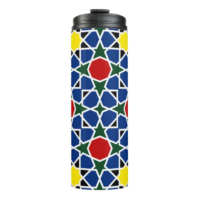  Moroccan Mosaic Geometric Pattern design tile Thermal Tumbler (Front)