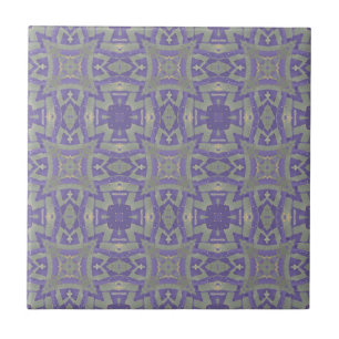 Moroccan mosaic geometric pattern purple olive ceramic tile